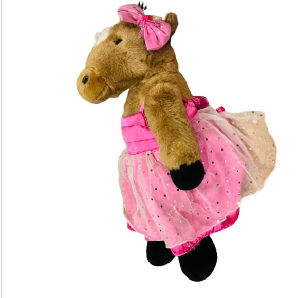 Build-A-Bear Horse Wearing Pink Princess Dress Outfit Costume Plush Animal Toy - Picture 2 of 7